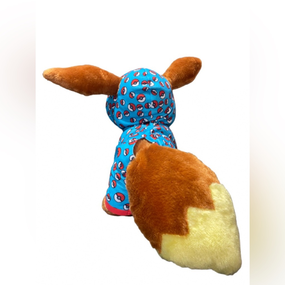 Build a bear Eevee Plush in Blue Poké Ball Hoodie - Picture 3 of 6